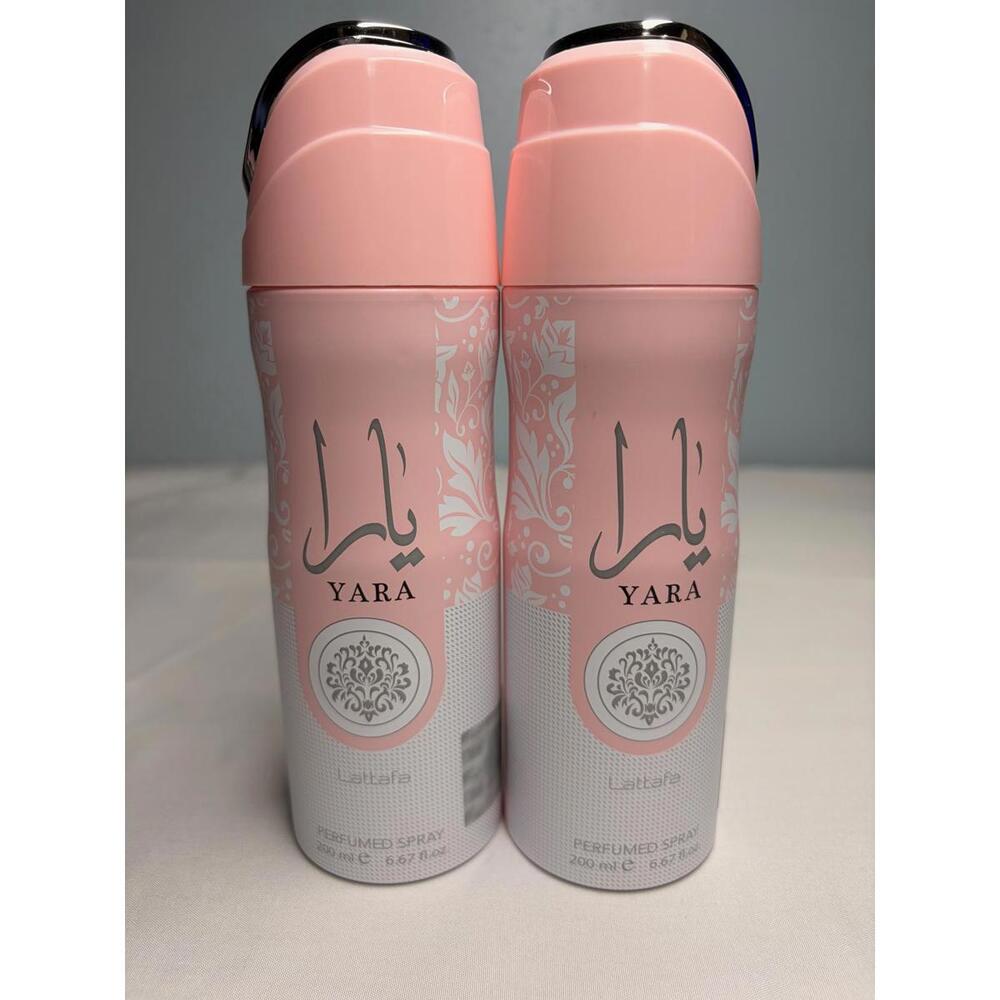 Lattafa Yara Perfumed Spray 200ml 2 Pack NEW Pink Bundle‎